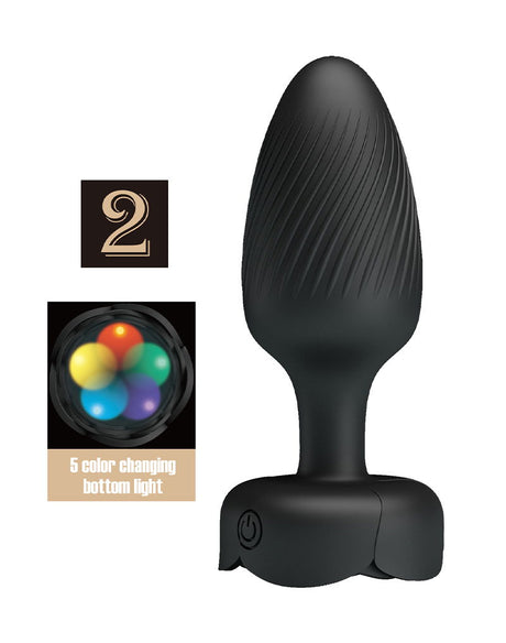 Pretty Love - Varian - Kleurveranderende lichtgevende buttplug - Zwart