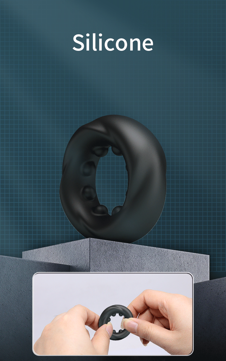 Crazy Bull - Daquez - Super Soft Siliconen ring - Model 4 - Zwart