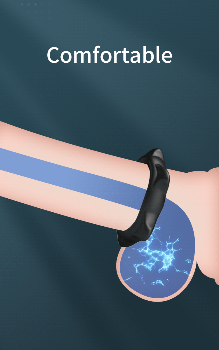 Crazy Bull - Ethaniel - Super Soft Siliconen Ring - Model 11 - Zwart