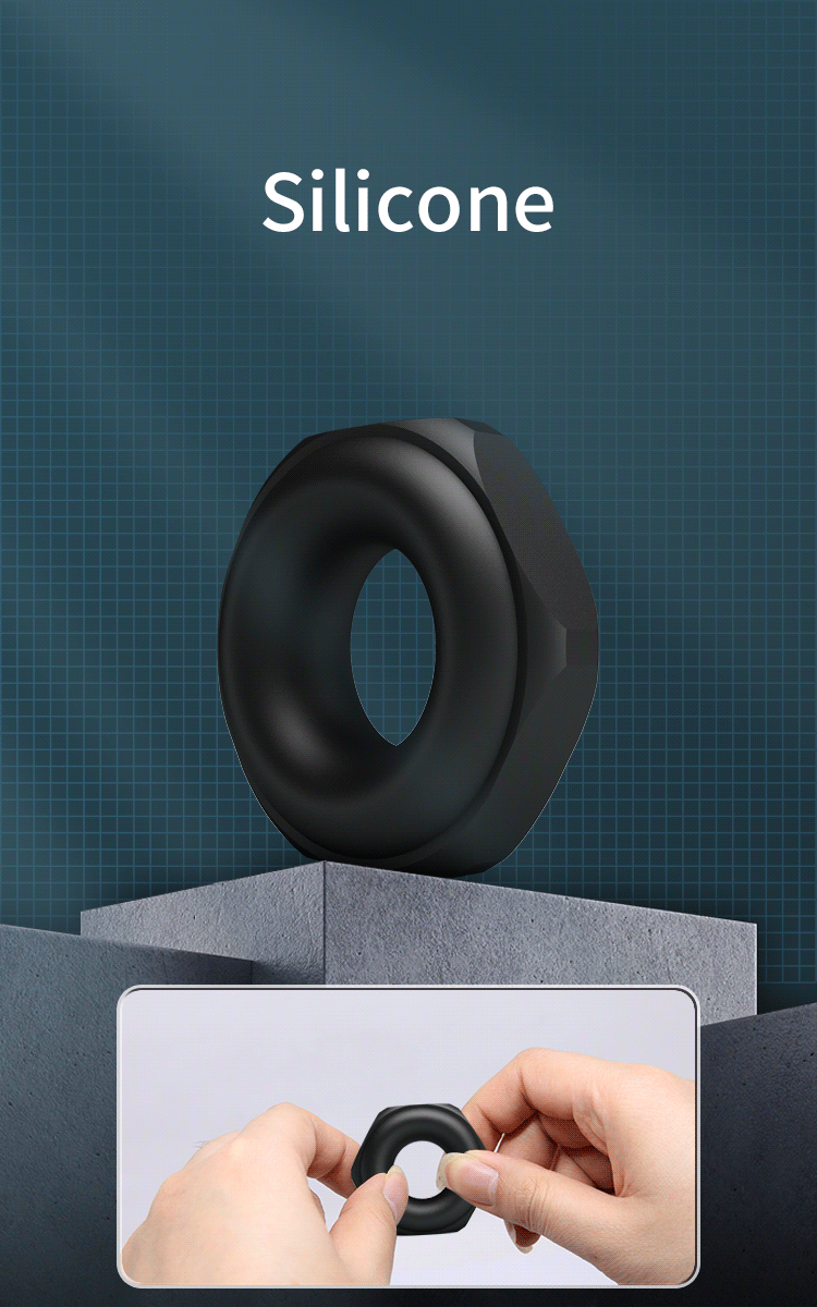 Crazy Bull - Jarvius - Super Soft Siliconen Ring - Model 14 - Zwart