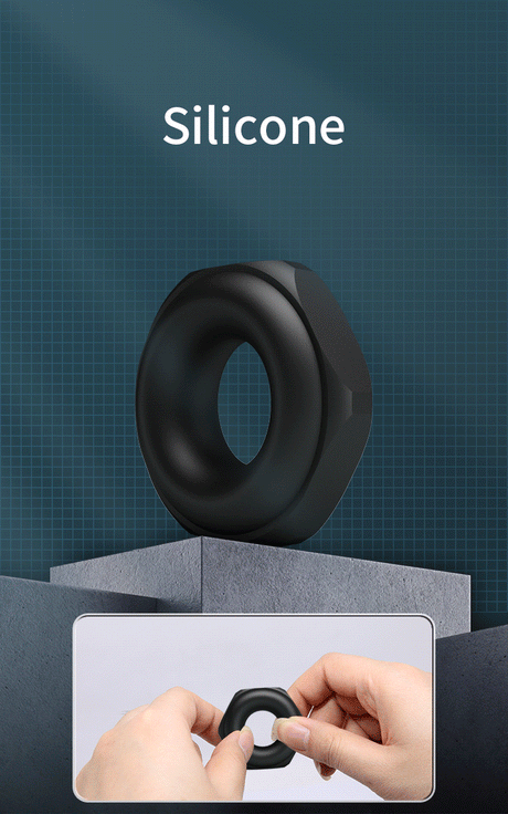 Crazy Bull - Jarvius - Super Soft Siliconen Ring - Model 14 - Zwart