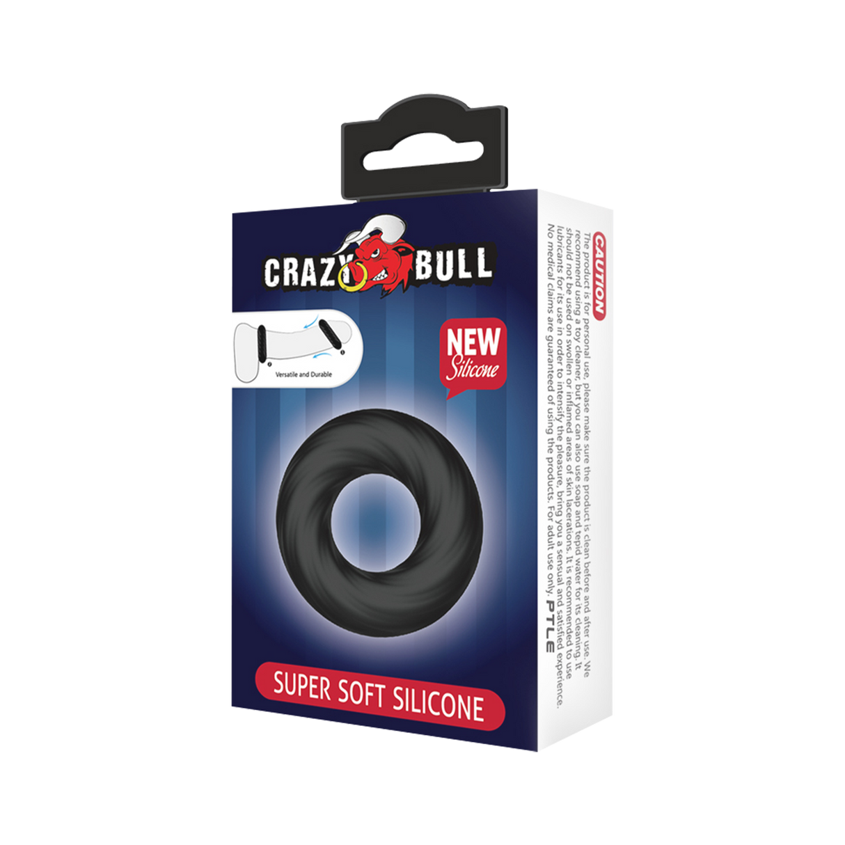 Crazy Bull - Super Soft Siliconen ring - Model 6 - Zwart