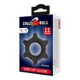 Crazy Bull - Ethaniel - Super Soft Siliconen Ring - Model 11 - Zwart