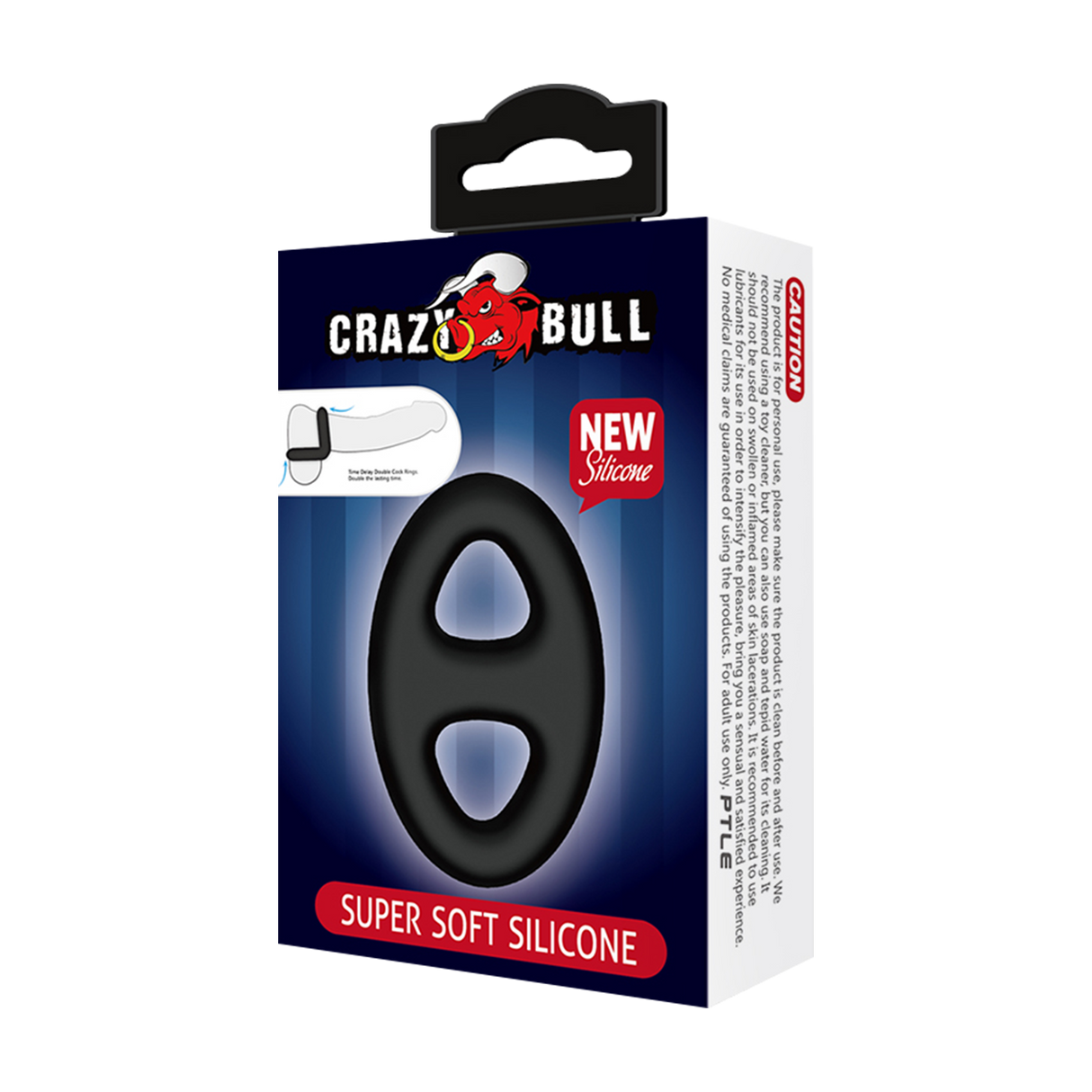 Crazy Bull - Super Soft Siliconen Ring - Model 16 - Zwart