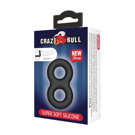 Crazy Bull - Super Soft Siliconen Ring - Model 17 - Zwart