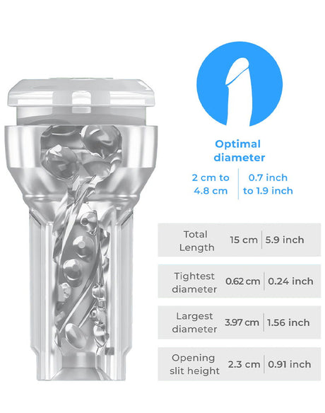 KIIROO - Feel Pocket Stroker Crystal + Powerblow Combo - Zwart/Transparant
