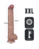 LoveToy - Nature Cock - 14,5" Dual Layered Bendable Cock XXL - Nude