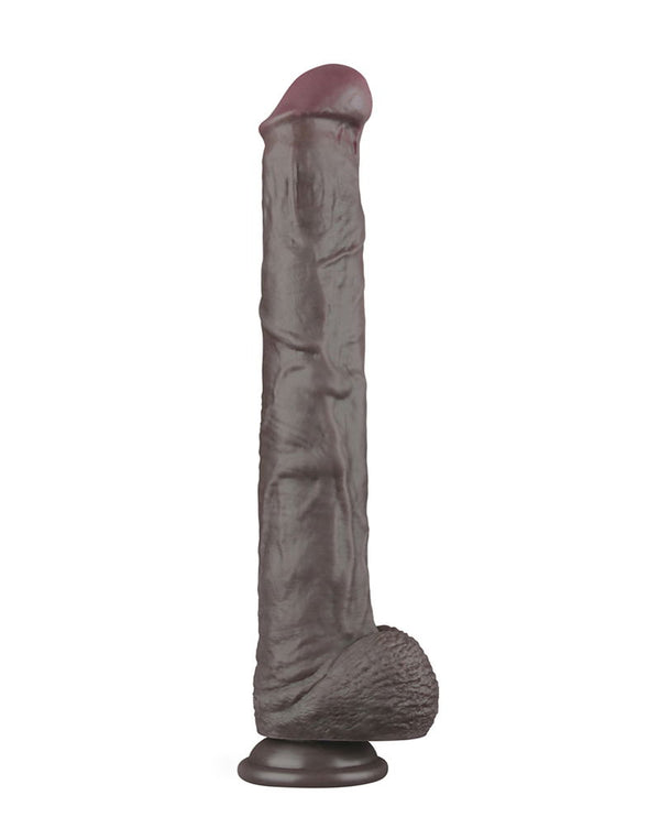 LoveToy - Nature Cock - 14,5" Dual Layered Bendable Cock XXL - Zwart