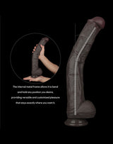 LoveToy - Nature Cock - 14,5" Dual Layered Bendable Cock XXL - Zwart