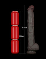 LoveToy - Nature Cock - 14,5" Dual Layered Bendable Cock XXL - Zwart