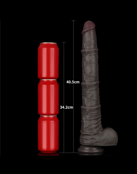 LoveToy - Nature Cock - 16" Dual Layered Bendable Cock XXL - Zwart