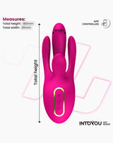 IY - Derek - Vibrator met vingerbeweging, 3 motoren, App-bediening - Roze