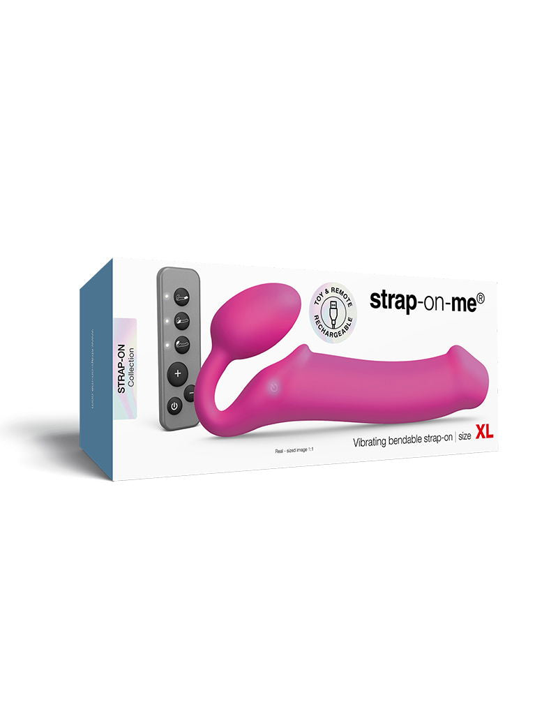 Strap-On-Me - Buigbare Strap-On Vibrator met Afstandsbediening Maat