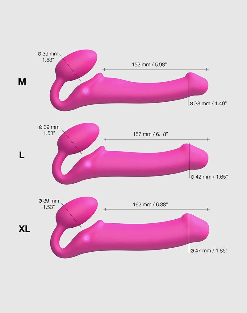 Strap-On-Me - Buigbare Strap-On Vibrator met Afstandsbediening Maat M