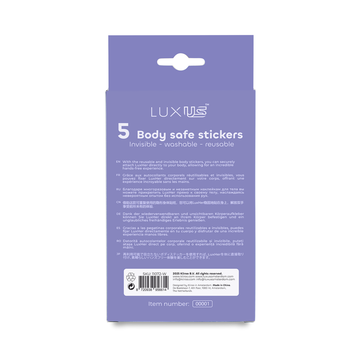 LUXUS – Zelfklevende Stickers – Set van 5 stuks – Transparant