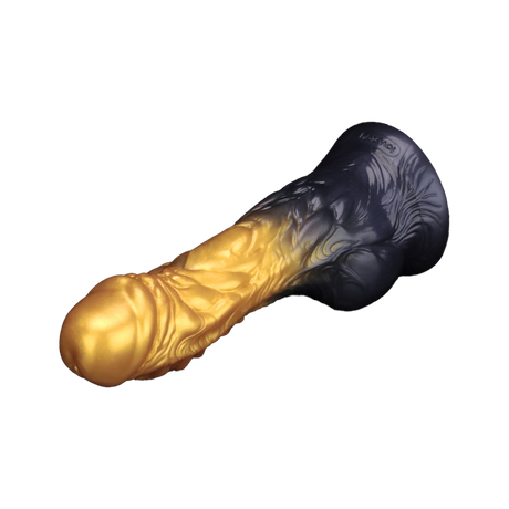LoveToy - Dual Density Opblaasbare Dildo 7,5" / 19 cm - Goud/Zwart