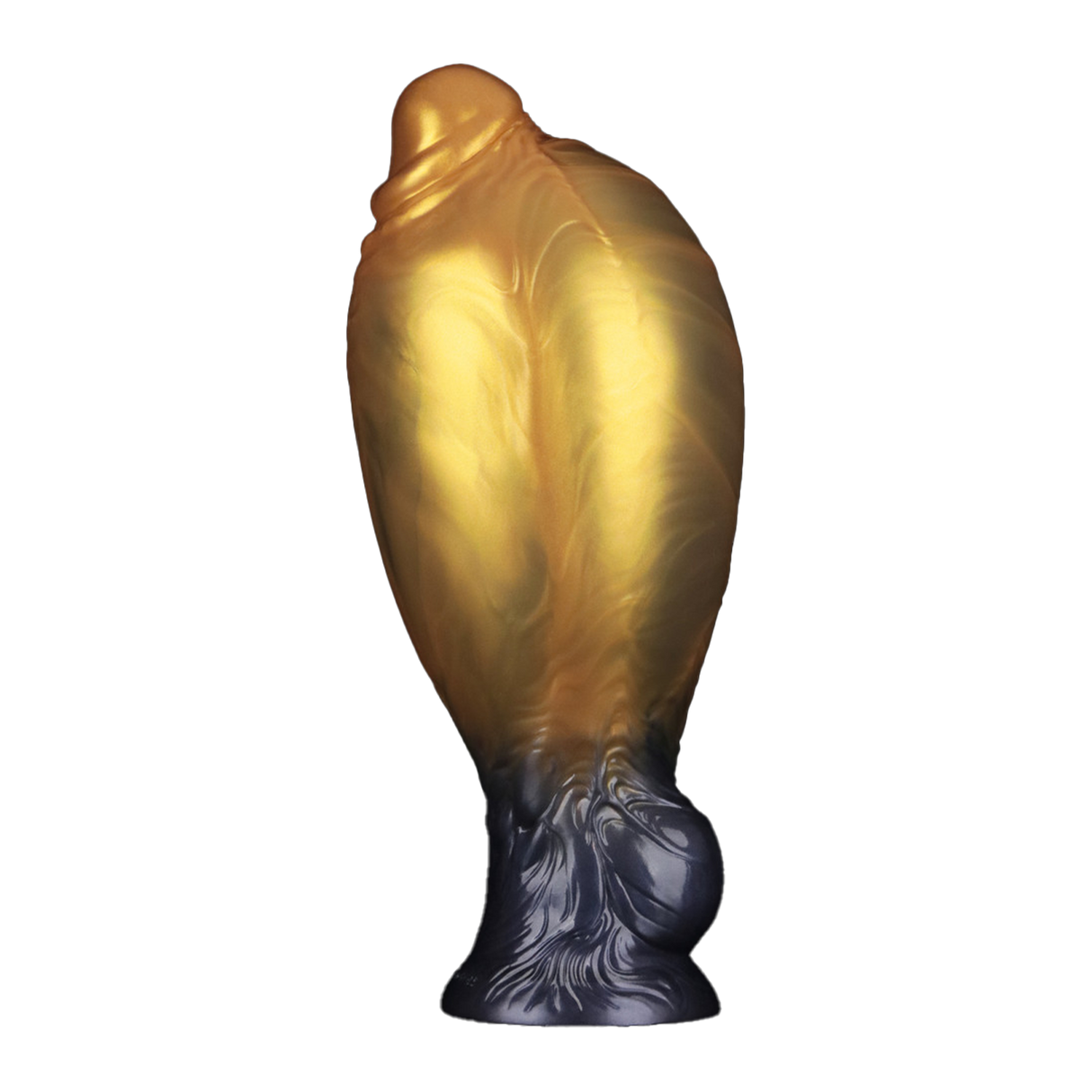 LoveToy - Dual Density Opblaasbare Dildo 7,5" / 19 cm - Goud/Zwart