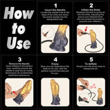 LoveToy - Dual Density Opblaasbare Dildo 7,5" / 19 cm - Goud/Zwart