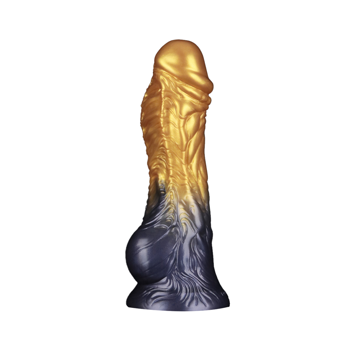 LoveToy - Dual Density Opblaasbare Dildo  8"/ 20 cm - Goud/Zwart