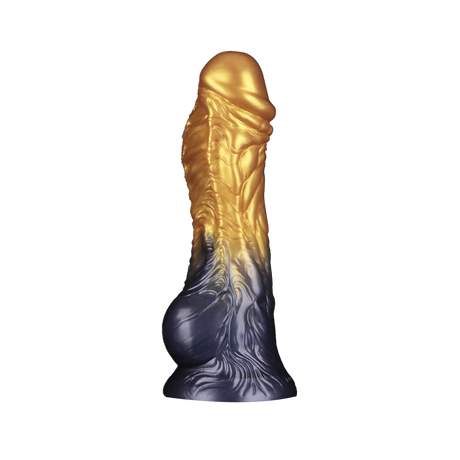 LoveToy - Dual Density Opblaasbare Dildo  8"/ 20 cm - Goud/Zwart
