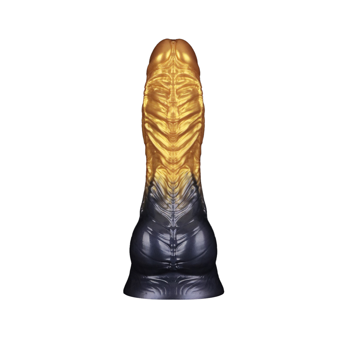 LoveToy - Dual Density Opblaasbare Dildo  8"/ 20 cm - Goud/Zwart