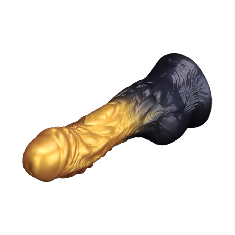 LoveToy - Dual Density Opblaasbare Dildo  8"/ 20 cm - Goud/Zwart