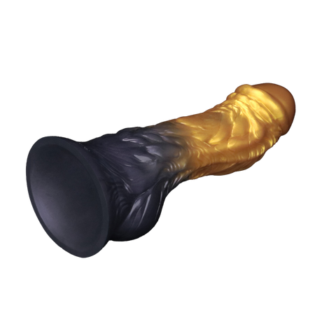 LoveToy - Dual Density Opblaasbare Dildo  8"/ 20 cm - Goud/Zwart