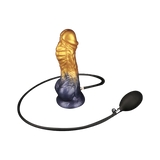 LoveToy - Dual Density Opblaasbare Dildo  8"/ 20 cm - Goud/Zwart