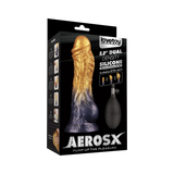 LoveToy - Dual Density Opblaasbare Dildo  8"/ 20 cm - Goud/Zwart
