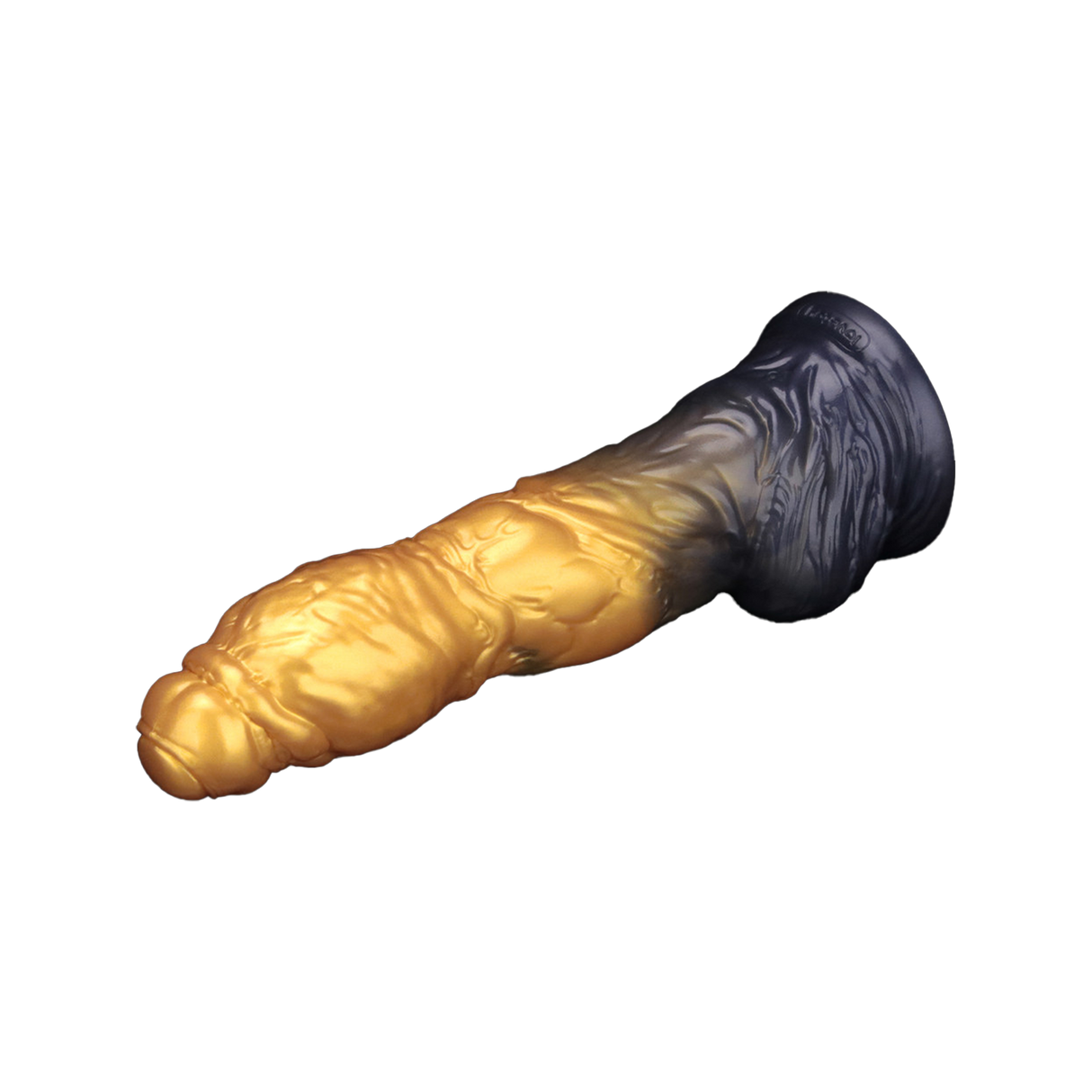 LoveToy - Dual Density Opblaasbare Dildo 10"/ 25 cm - Goud/Zwart