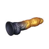 LoveToy - Dual Density Opblaasbare Dildo 10"/ 25 cm - Goud/Zwart