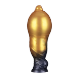 LoveToy - Dual Density Opblaasbare Dildo 10"/ 25 cm - Goud/Zwart