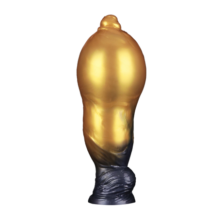 LoveToy - Dual Density Opblaasbare Dildo 10"/ 25 cm - Goud/Zwart