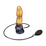 LoveToy - Dual Density Opblaasbare Dildo 10"/ 25 cm - Goud/Zwart