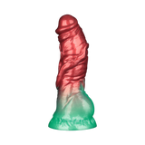 LoveToy - Dual Density Opblaasbare Dildo 7,5" / 19 cm - Rood/Groen