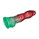 LoveToy - Dual Density Opblaasbare Dildo 10" / 25 cm - Rood/Groen