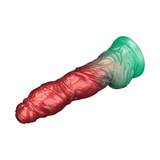 LoveToy - Dual Density Opblaasbare Dildo 10" / 25 cm - Rood/Groen