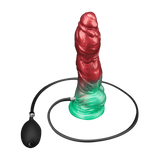 LoveToy - Dual Density Opblaasbare Dildo 10" / 25 cm - Rood/Groen