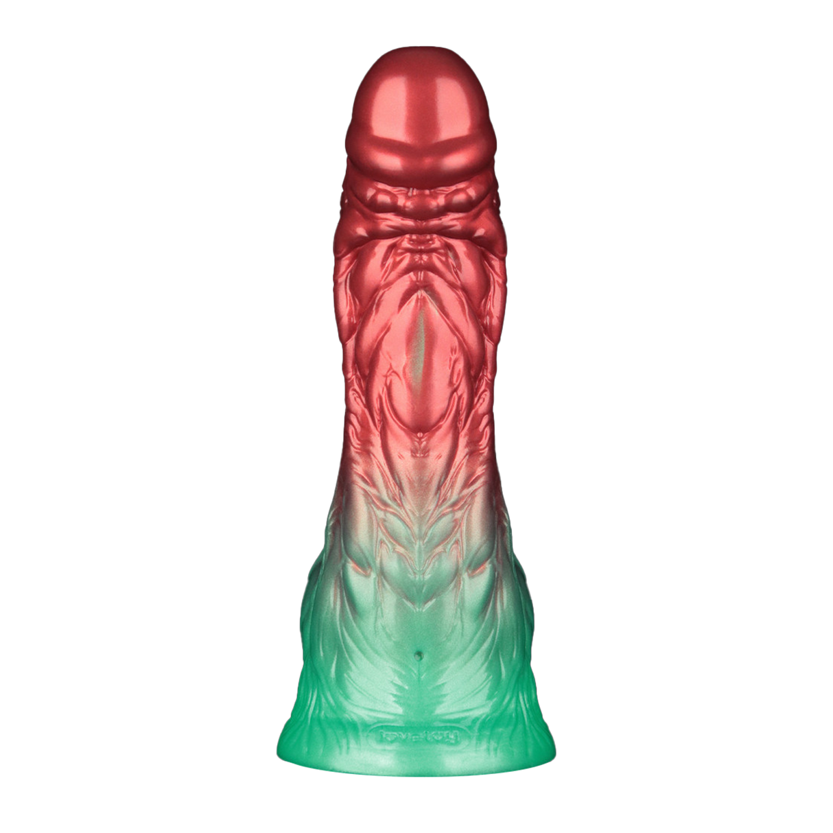 LoveToy - Dual Density Opblaasbare Dildo 8"/ 20 cm - Rood/Groen
