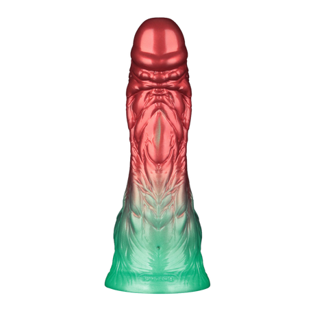 LoveToy - Dual Density Opblaasbare Dildo 8"/ 20 cm - Rood/Groen