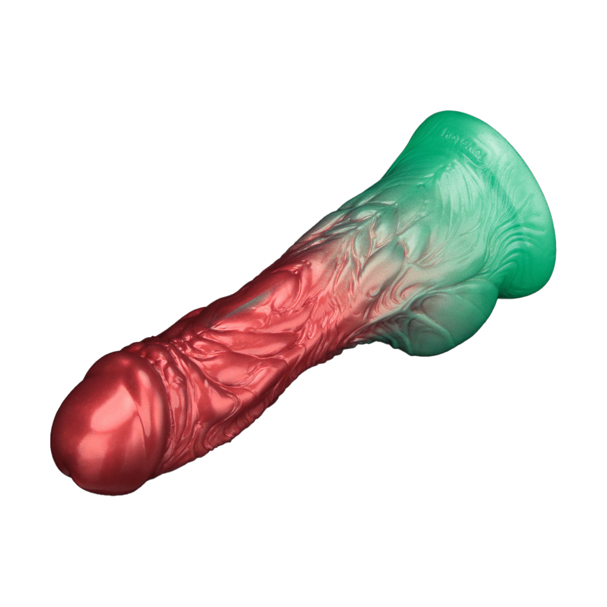 LoveToy - Dual Density Opblaasbare Dildo 8"/ 20 cm - Rood/Groen
