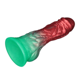 LoveToy - Dual Density Opblaasbare Dildo 8"/ 20 cm - Rood/Groen