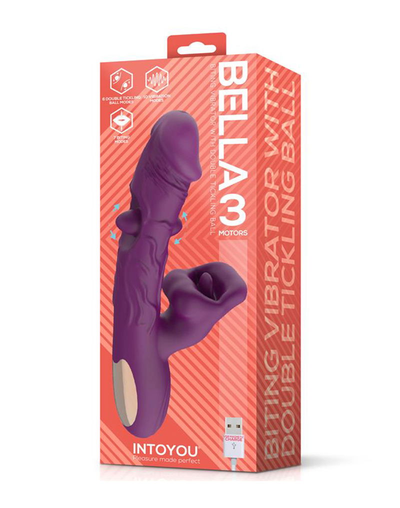 IY - Bella - Triple Motor Vibrator with Double Tickling Ball and Bitting  - Paars