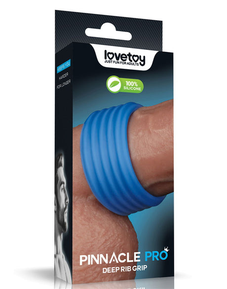 LoveToy - Pinnacle Pro - Deep Rib Grip Ring - Blauw