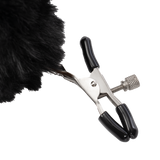 Rimba Bondage Play - Tepelklemmen met pompons - Zwart