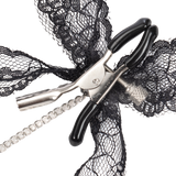 Rimba Bondage Play - Tepelklemmen met kant - Zwart