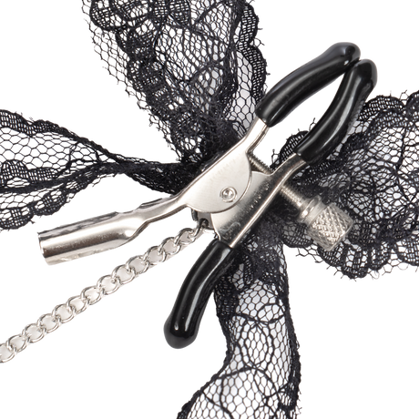 Rimba Bondage Play - Tepelklemmen met kant - Zwart