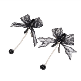 Rimba Bondage Play - Tepelklemmen met kant - Zwart