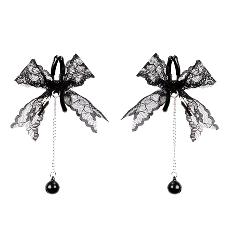 Rimba Bondage Play - Tepelklemmen met kant - Zwart