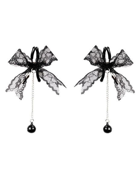 Rimba Bondage Play - Tepelklemmen met kant - Zwart